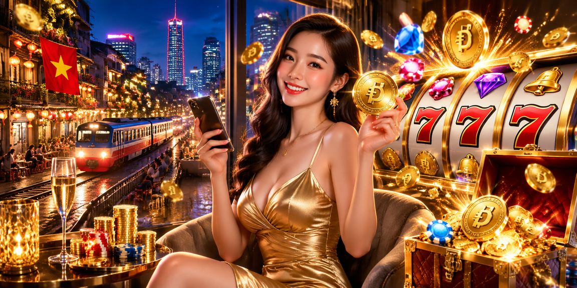 Người dùng tại Hà Nội trải nghiệm slot game trên điện thoại di động vào buổi tối